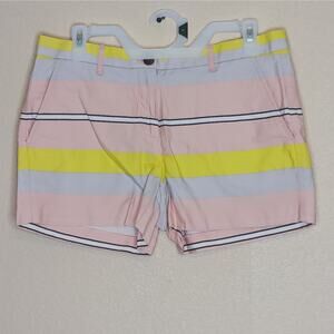 Gap Sunkissed Shorts Womens Size 4 Pink Multi Striped Cotton Canvas Colorful